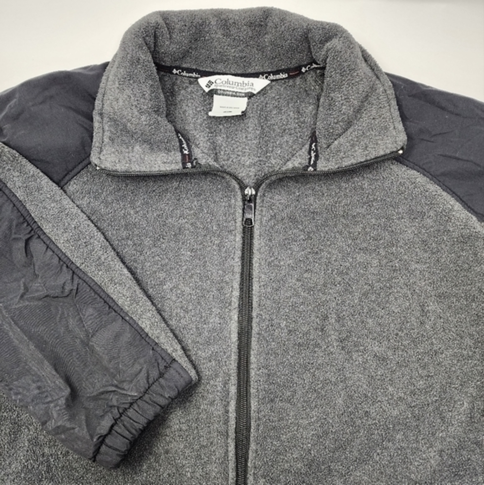 Columbia Men's Grey Black Fleece‎ Zip-Up Jacket XL